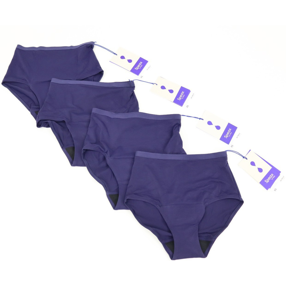 Lot of 4 New Speax By Thinx Hi Waist Absorbent Underwear Womens XS Midnight Blue